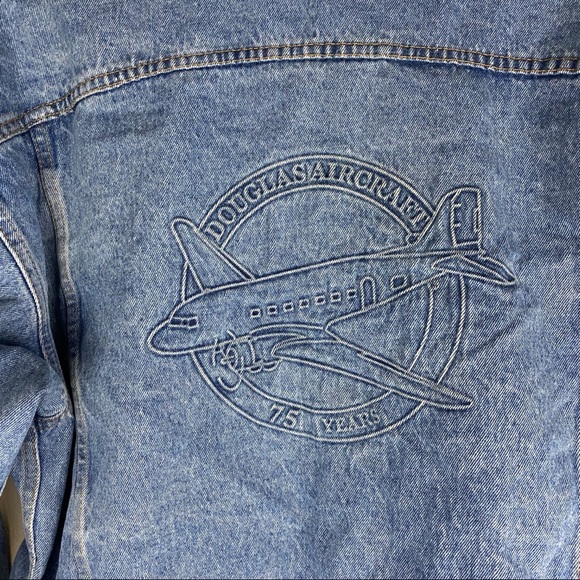Douglas Aircraft Denim Jacket Vintage Size Large - Picture 7 of 10